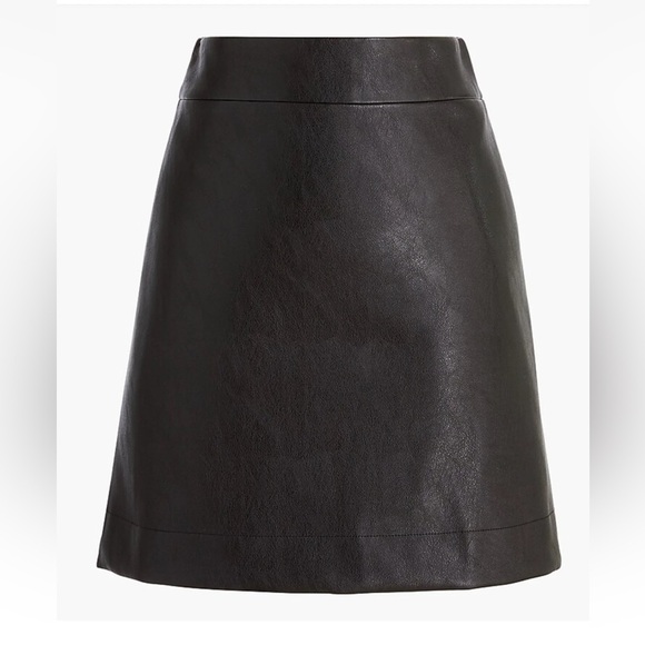 NEW J. CREW BLACK FAUX LEATHER A-LINE MINI SKIRT BC893 SIZE 10 - Picture 3 of 5